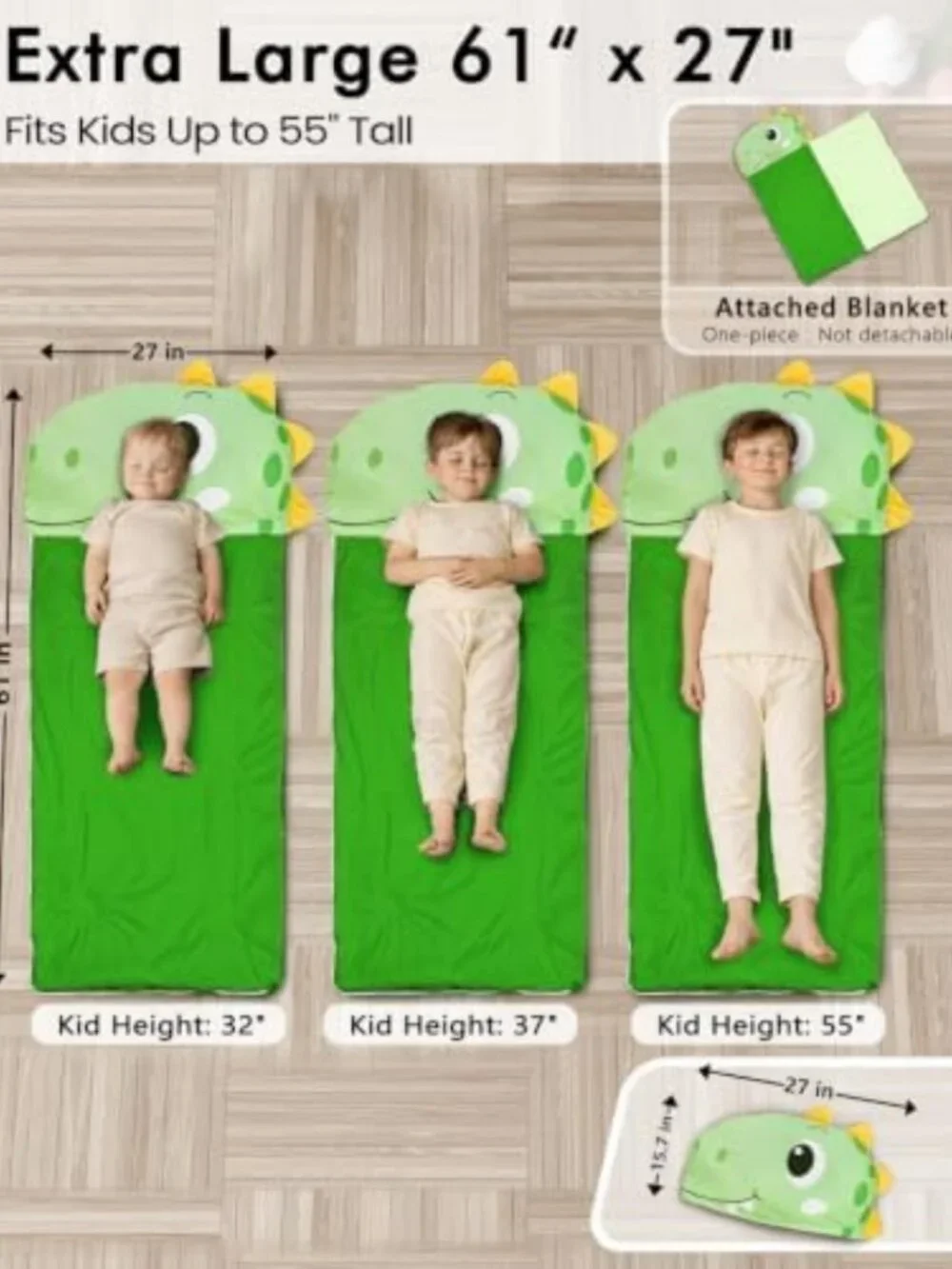 Cozy 3-in-1 Plush Animal Kids Sleeping Bag & Toddler Nap Mat - Perfect for
